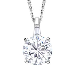 Elegant Moissanite Rhodium Over Sterling Silver Pendant Necklace